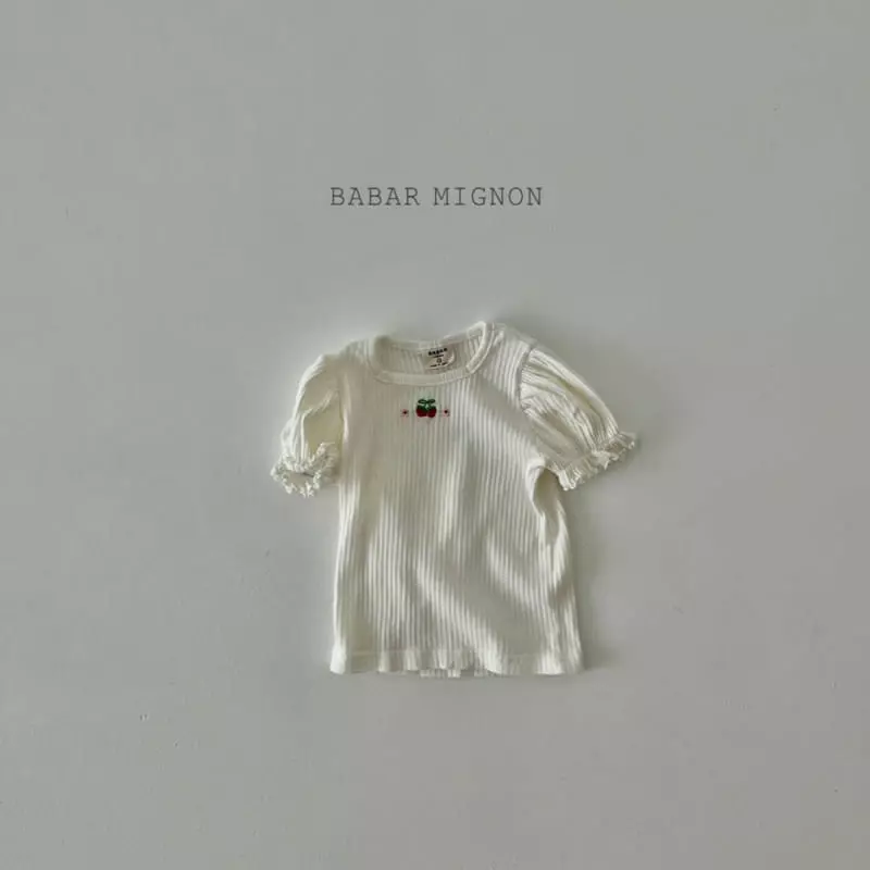 Babar Mignon - Korean Children Fashion - #magicofchildhood - Cherry Embroidery Tee - 8