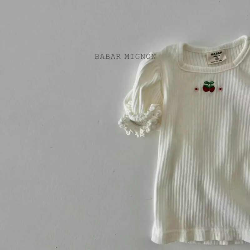 Babar Mignon - Korean Children Fashion - #prettylittlegirls - Cherry Embroidery Tee - 10
