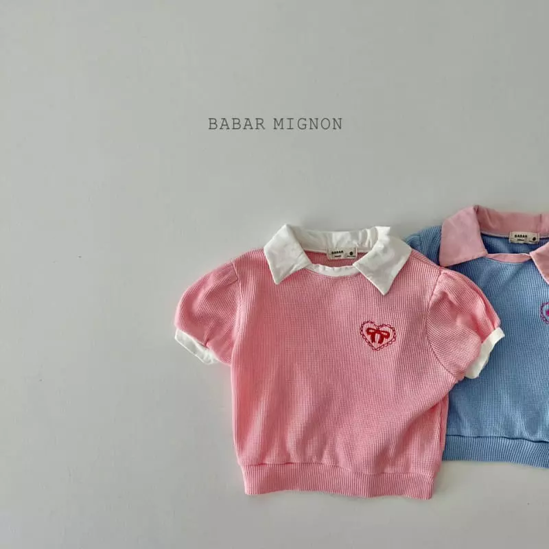 Babar Mignon - Korean Children Fashion - #todddlerfashion - Ribbon Collar Tee