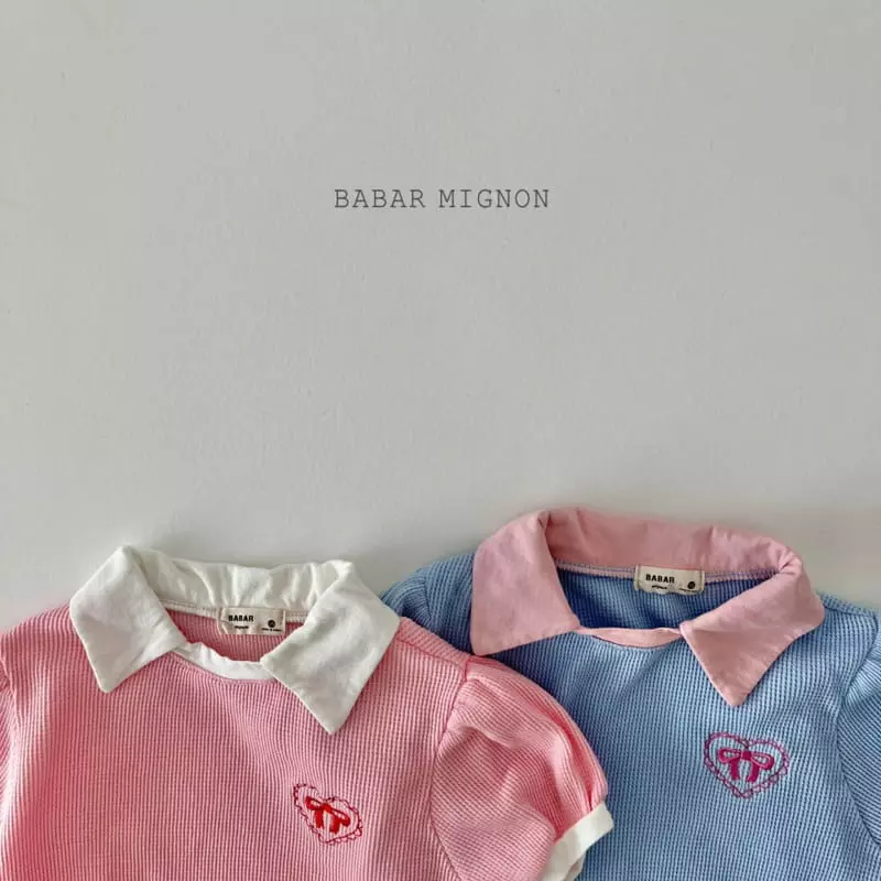 Babar Mignon - Korean Children Fashion - #toddlerclothing - Ribbon Collar Tee - 2