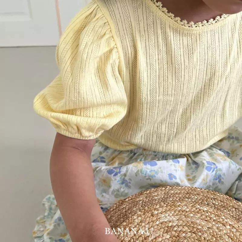 Banana J - Korean Children Fashion - #kidsshorts - Ann Puff Tee
