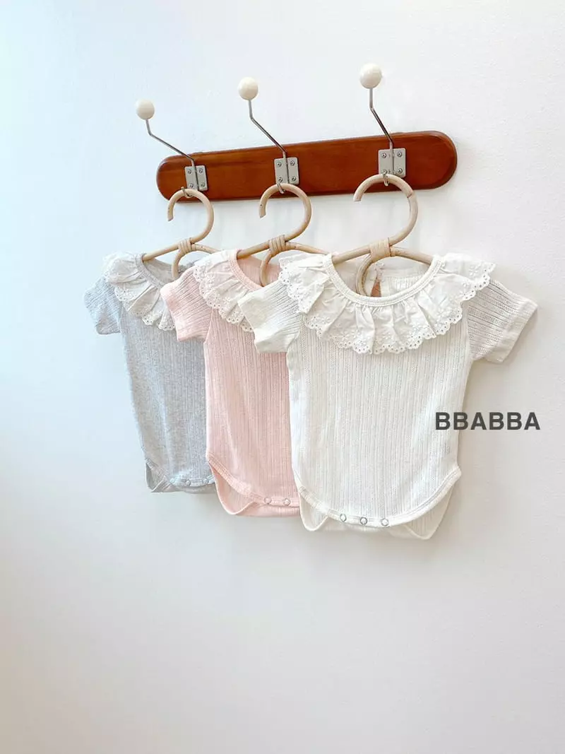 Bbabba - Korean Baby Fashion - #babyboutiqueclothing - Frill Eyelet Bodysuit - 3