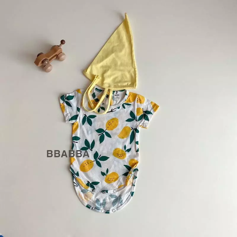 Bbabba - Korean Baby Fashion - #babyclothing - Lemon Bodysuit with Bonnet - 11