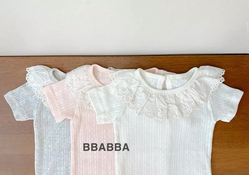 Bbabba - Korean Baby Fashion - #babyfashion - Frill Eyelet Bodysuit - 5