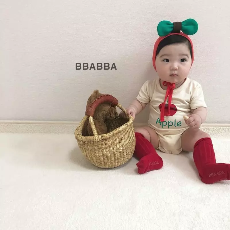 Bbabba - Korean Baby Fashion - #babyfever - Mini Apple Bodysuit with Bonnet