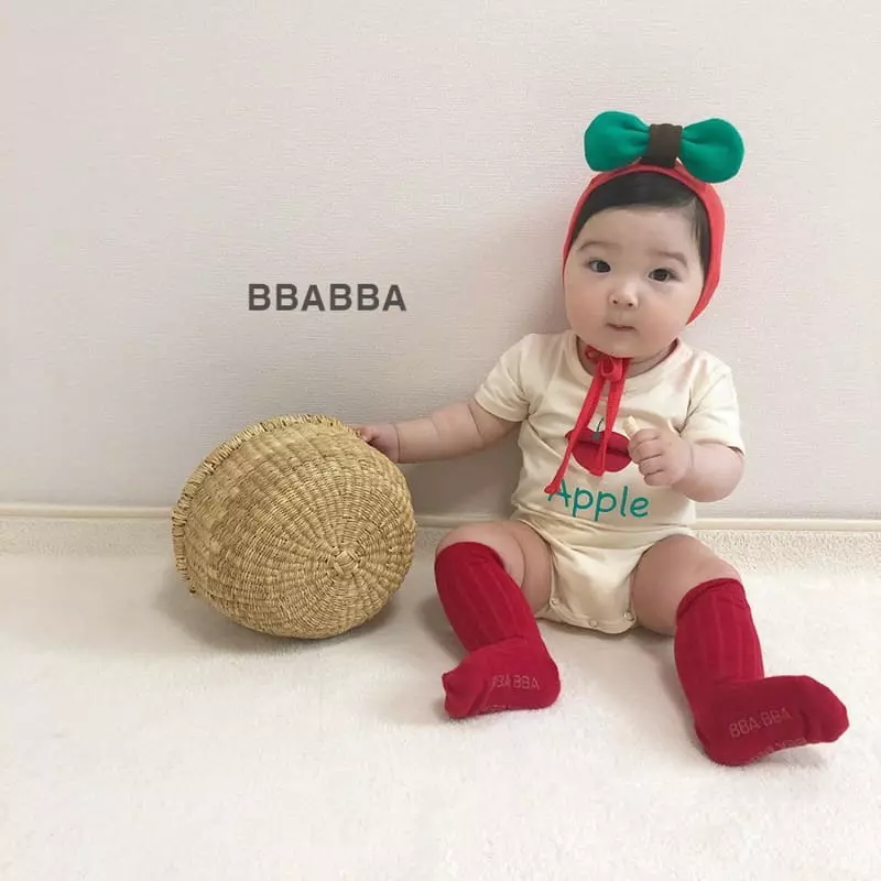 Bbabba - Korean Baby Fashion - #babylifestyle - Mini Apple Bodysuit with Bonnet - 3