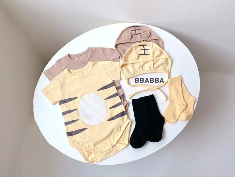 Bbabba - Korean Baby Fashion - #babyoninstagram - Tiger Bodysuit with Bonnet - 5