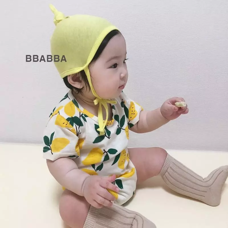 Bbabba - Korean Baby Fashion - #babyoninstagram - Lemon Bodysuit with Bonnet