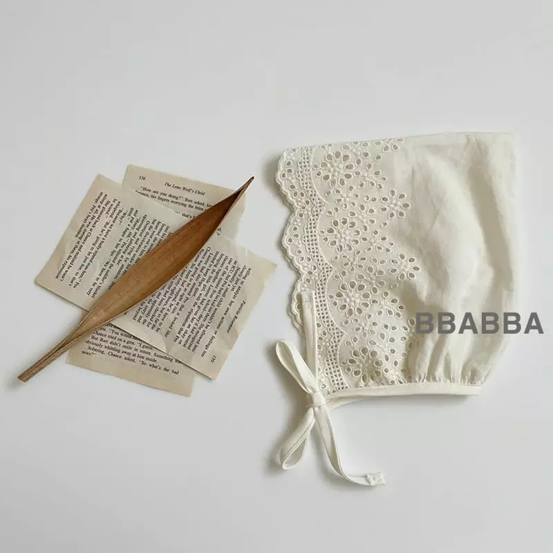 Bbabba - Korean Baby Fashion - #babyoutfit - Lace Bonnet - 12