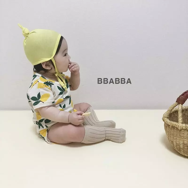 Bbabba - Korean Baby Fashion - #babyoutfit - Lemon Bodysuit with Bonnet - 3