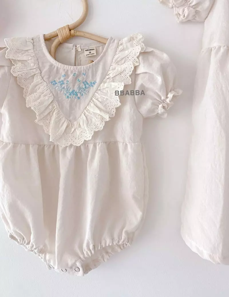 Bbabba - Korean Baby Fashion - #babywear - If Embroidery Bodysuit - 4
