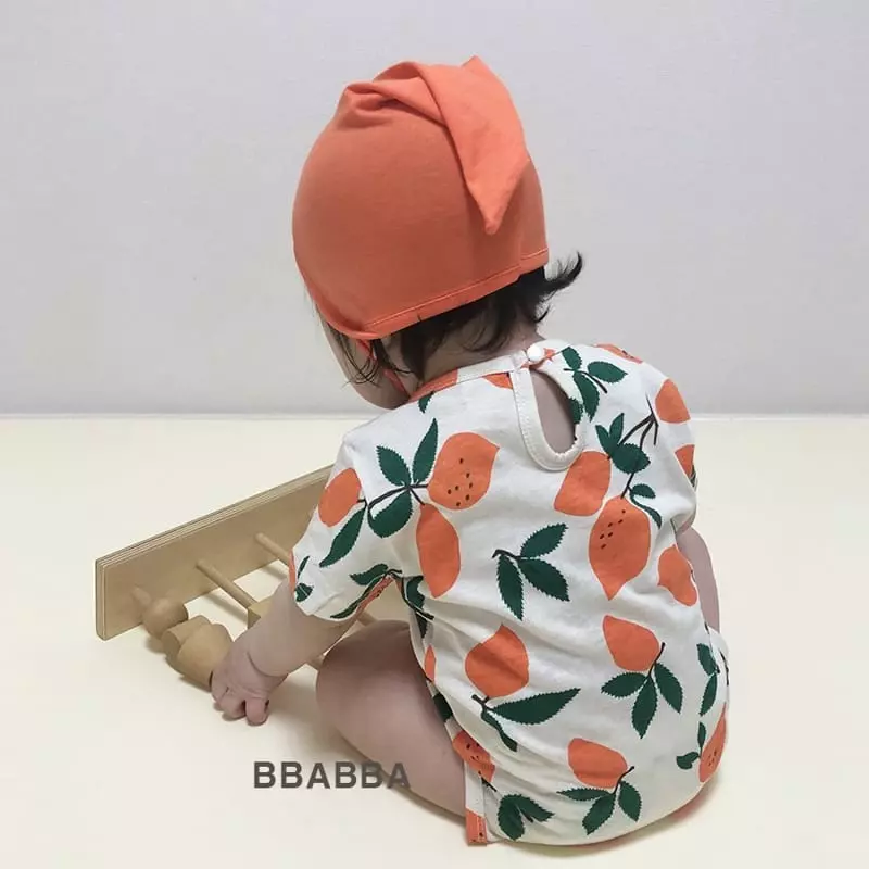 Bbabba - Korean Baby Fashion - #onlinebabyshop - Lemon Bodysuit with Bonnet - 7