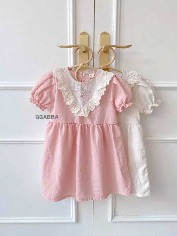 Bbabba - Korean Children Fashion - #kidzfashiontrend - If Embroidery One-piece