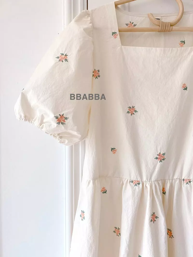 Bbabba - Korean Women Fashion - #womensfashion - Mom Rielar Embroidery One-piece - 3