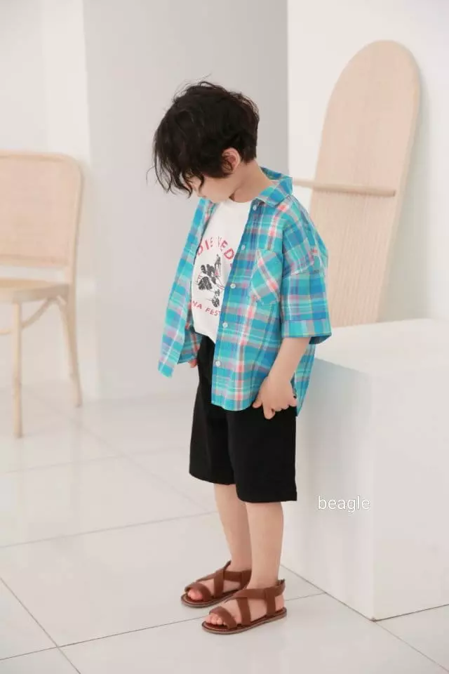 Beagle - Korean Children Fashion - #childofig - Summer Check Shirt - 2
