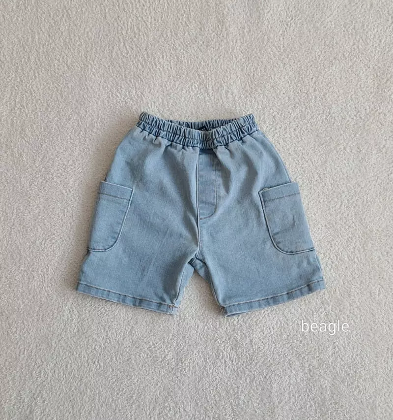 Beagle - Korean Children Fashion - #childrensboutique - I Love Span Denim Shorts