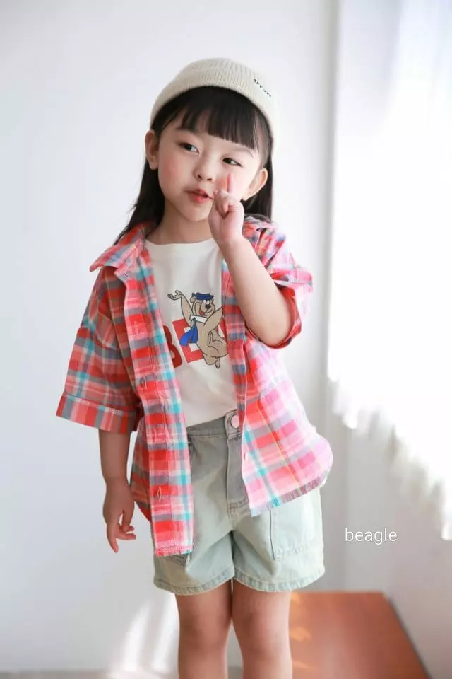Beagle - Korean Children Fashion - #kidzfashiontrend - Summer Check Shirt - 10