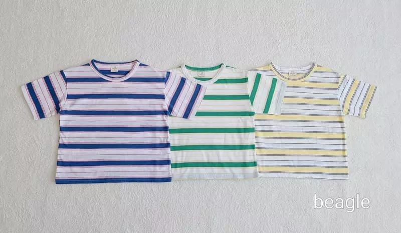 Beagle - Korean Children Fashion - #minifashionista - Stripes Tee