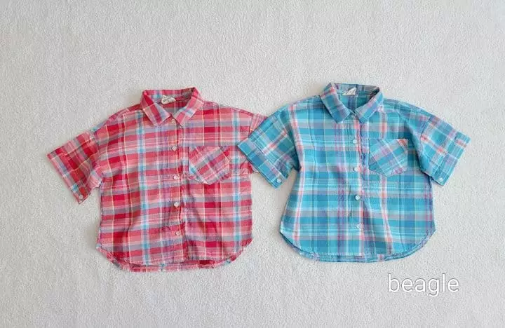 Beagle - Korean Children Fashion - #todddlerfashion - Summer Check Shirt
