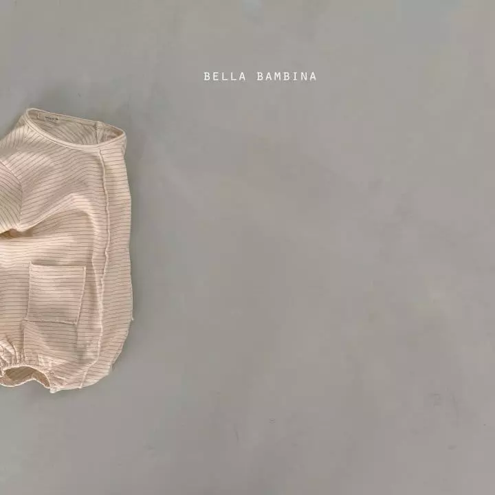 Bella Bambina - Korean Baby Fashion - #babyoninstagram - Bebe Stripes Pocket Bodysuit - 6