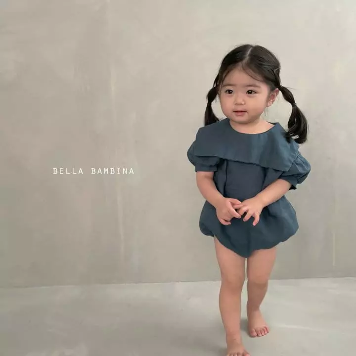 Bella Bambina - Korean Baby Fashion - #babyoutfit - Bebe Sailor Collar Bodysuit - 4