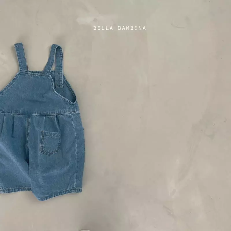 Bella Bambina - Korean Children Fashion - #kidzfashiontrend - Wrinkle Denim Dungarees - 4