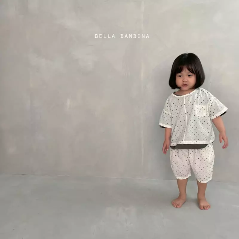Bella Bambina - Korean Children Fashion - #childrensboutique - Onui Dot Top Bottom Set - 2