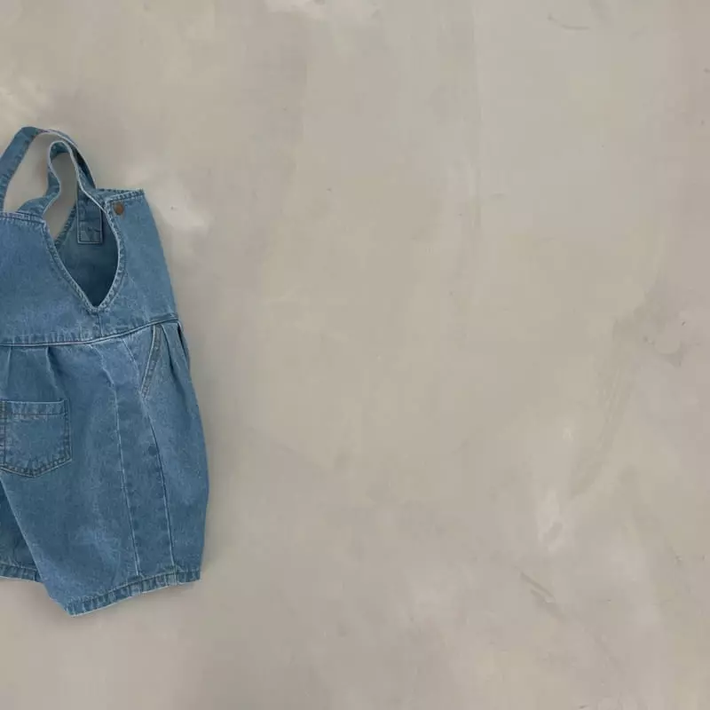 Bella Bambina - Korean Children Fashion - #magicofchildhood - Wrinkle Denim Dungarees - 6
