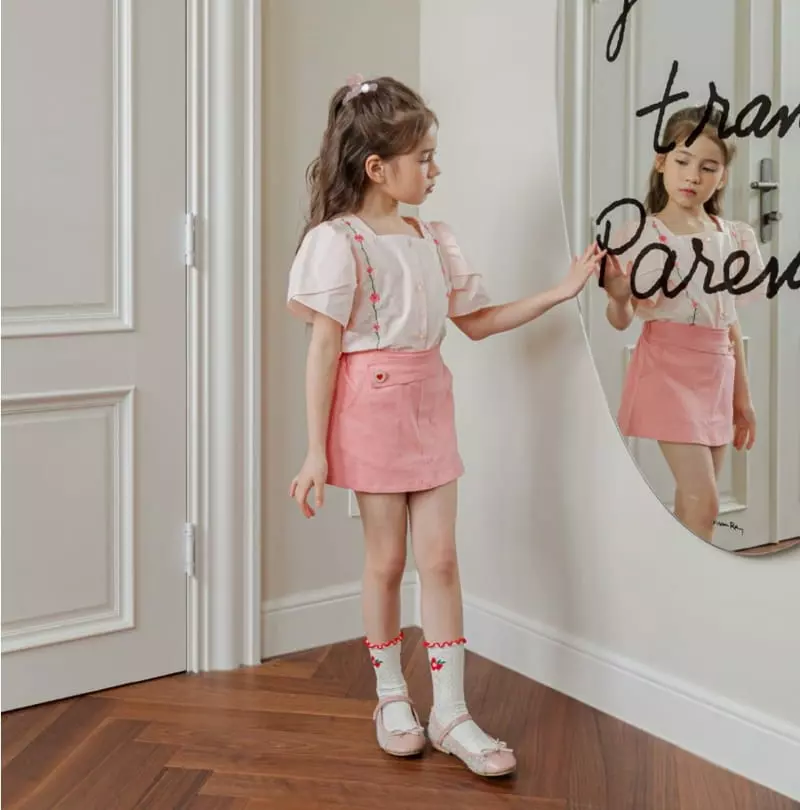 Berry Berry - Korean Children Fashion - #kidsshorts - Cherry Blossom Blouse