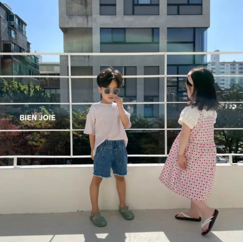 Bien Joie - Korean Children Fashion - #todddlerfashion - Oil Denim Shorts - 12