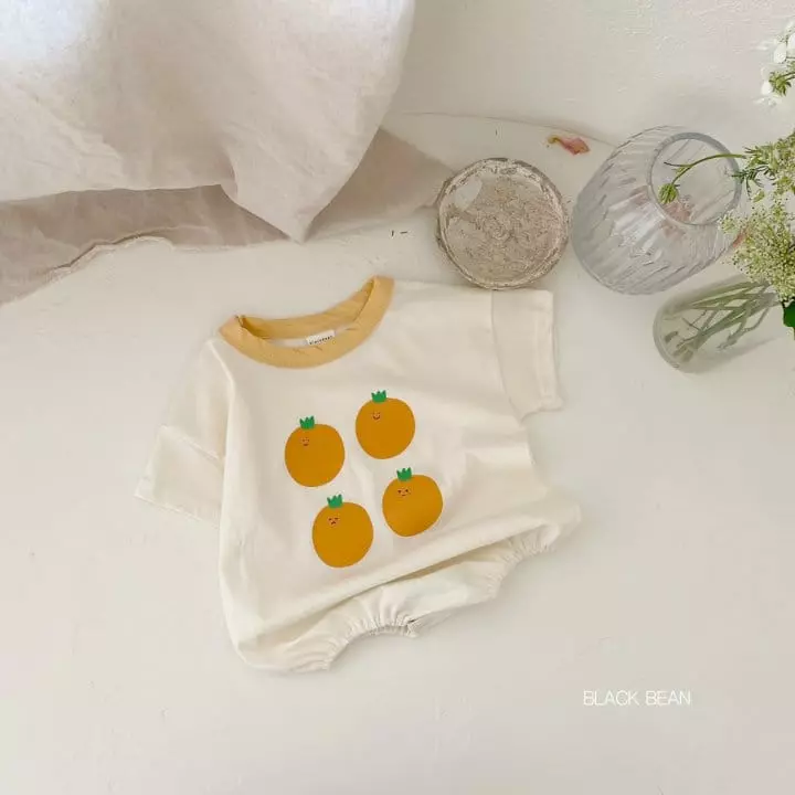Black Bean - Korean Baby Fashion - #babyboutiqueclothing - Orange Bodysuit - 4