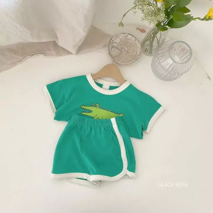 Black Bean - Korean Baby Fashion - #babyoninstagram - Bebe River Top Bottom Set - 2