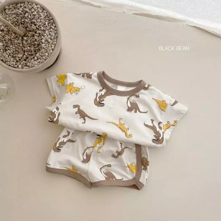 Black Bean - Korean Baby Fashion - #babyoutfit - Bebe Jue Jue Top Bottom Set - 3