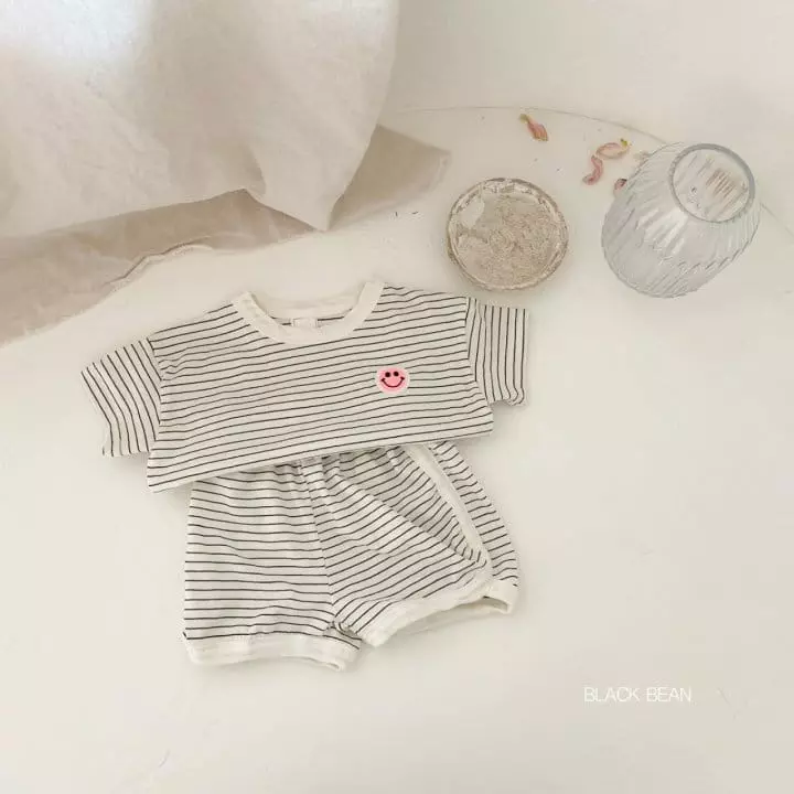 Black Bean - Korean Baby Fashion - #babyoutfit - Bebe Mild Top Bottom Set - 6