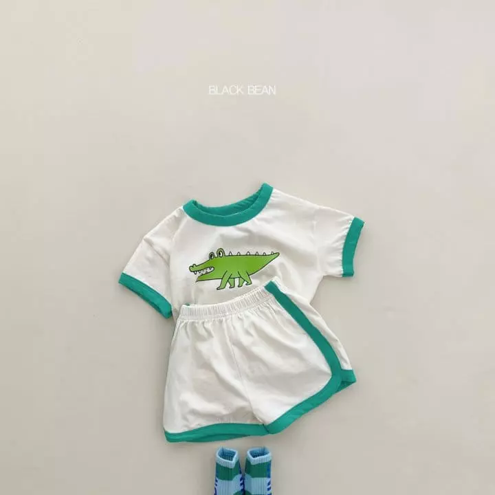 Black Bean - Korean Baby Fashion - #babyootd - Bebe River Top Bottom Set - 4