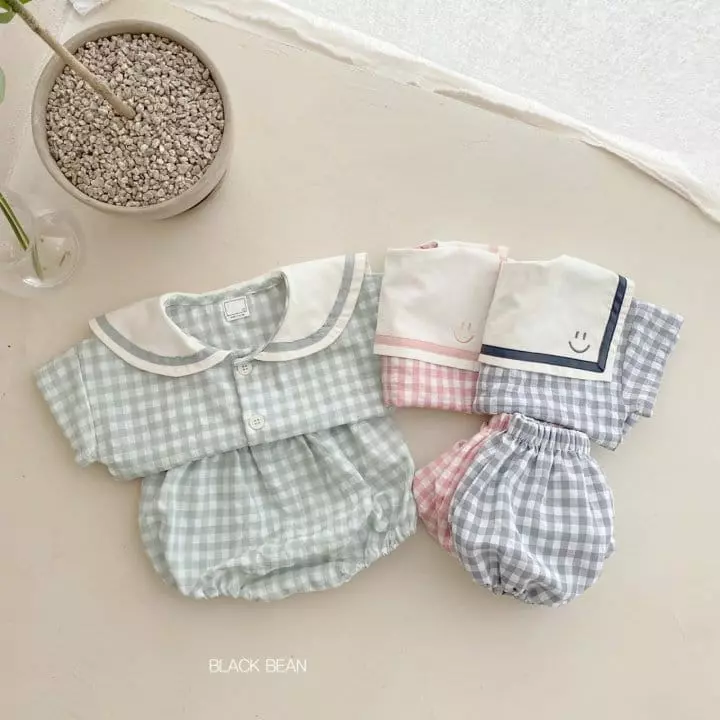 Black Bean - Korean Baby Fashion - #babyoutfit - Bebe Roa Top Bottom Set - 2