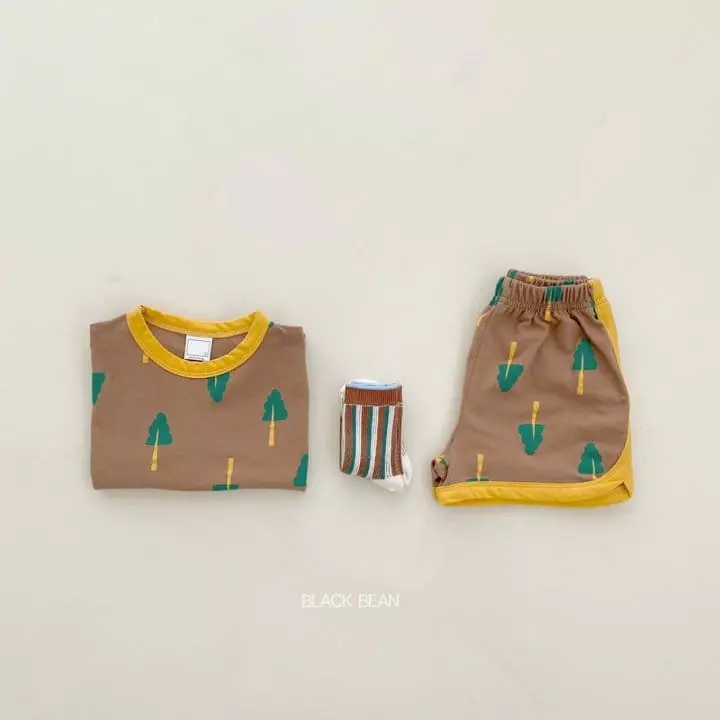 Black Bean - Korean Baby Fashion - #onlinebabyshop - Bebe Tree Top Bottom Set - 4