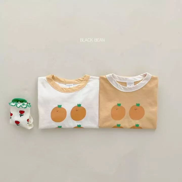 Black Bean - Korean Baby Fashion - #smilingbaby - Orange Bodysuit