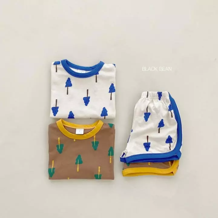 Black Bean - Korean Children Fashion - #magicofchildhood - Tree Top Bottom Set