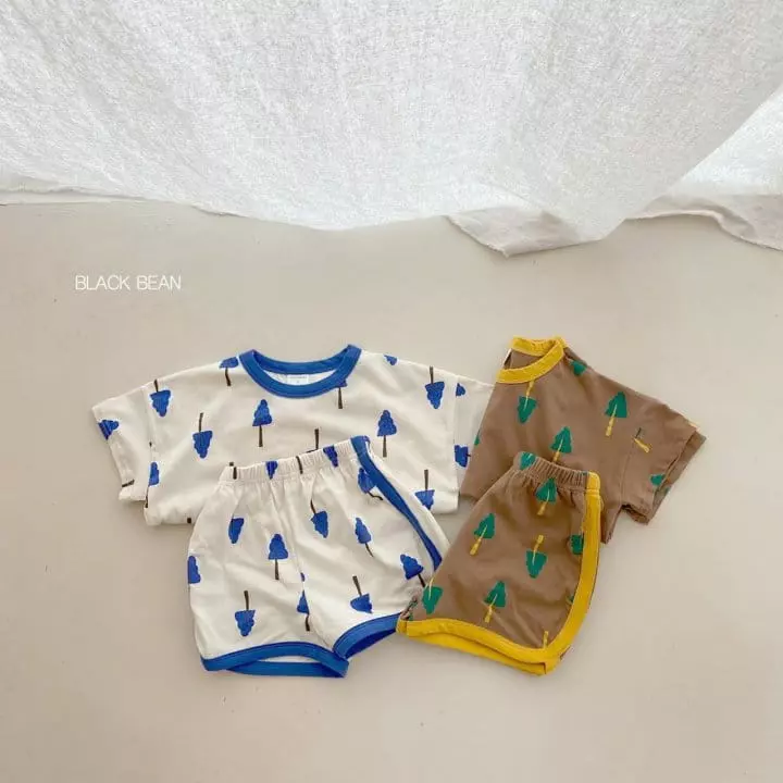 Black Bean - Korean Children Fashion - #minifashionista - Tree Top Bottom Set - 2