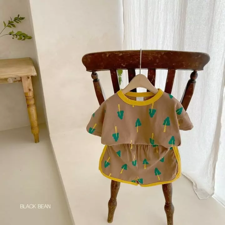 Black Bean - Korean Children Fashion - #stylishchildhood - Tree Top Bottom Set - 6