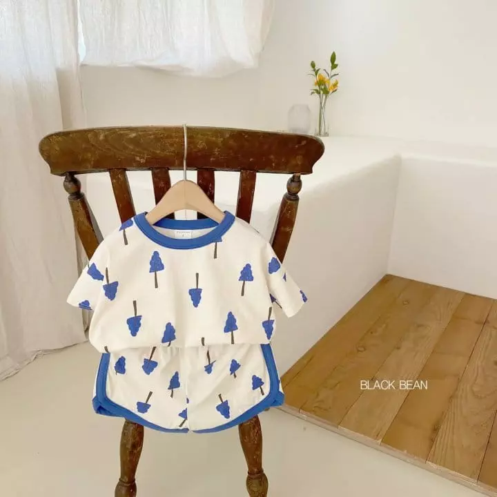 Black Bean - Korean Children Fashion - #toddlerclothing - Tree Top Bottom Set - 5