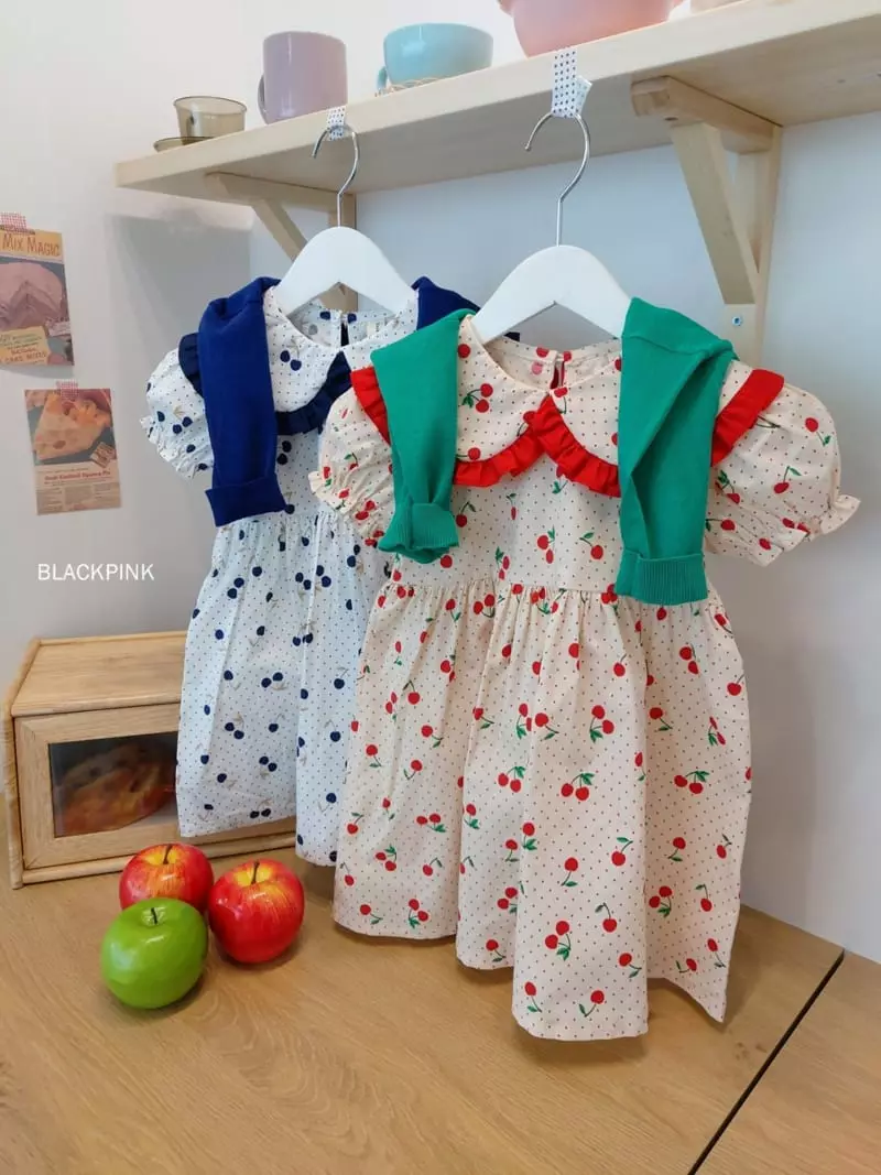 Black Pink - Korean Children Fashion - #kidzfashiontrend - Dot Cherry One-piece - 4
