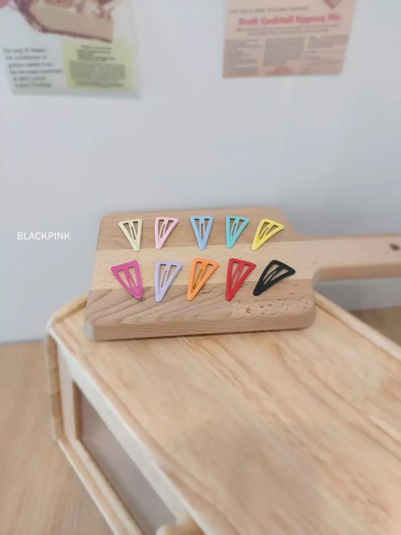 Black Pink - Korean Children Fashion - #childofig - Triangle Hairpin - 3