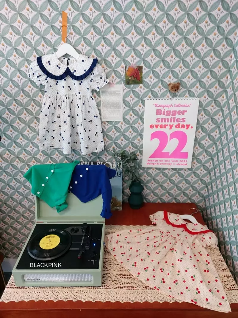 Black Pink - Korean Children Fashion - #childofig - Dot Cherry One-piece - 12