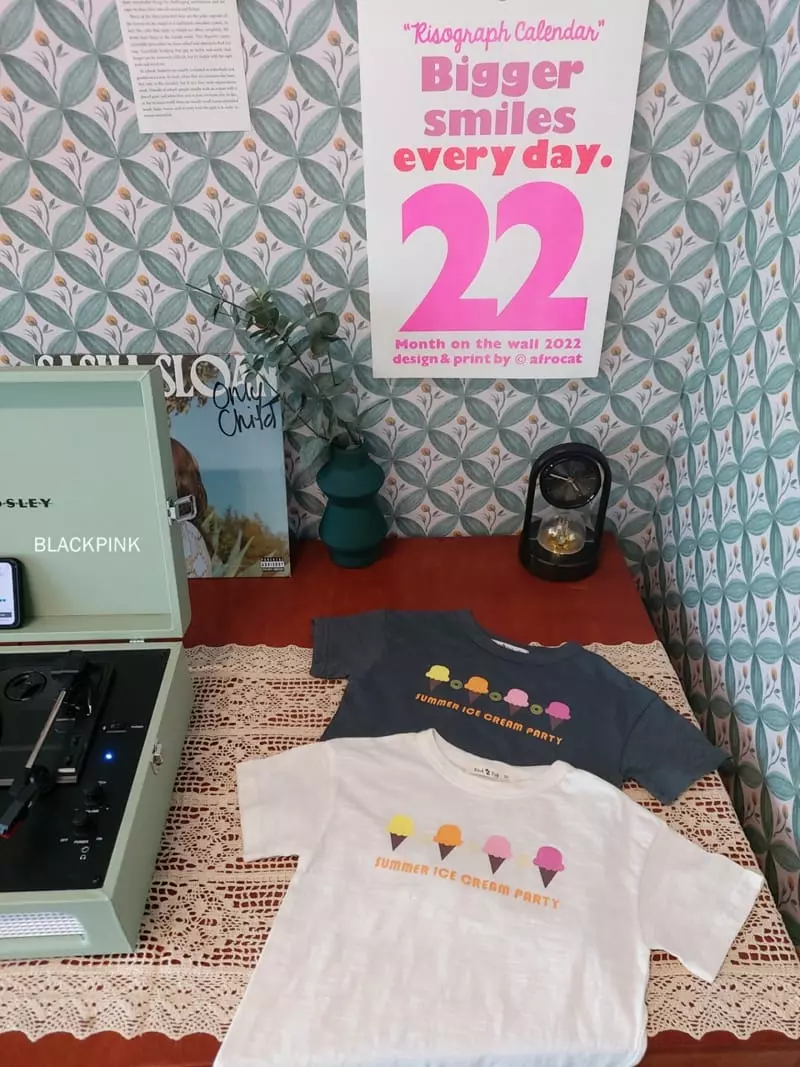 Black Pink - Korean Children Fashion - #childofig - Icecream Slub Tee - 4