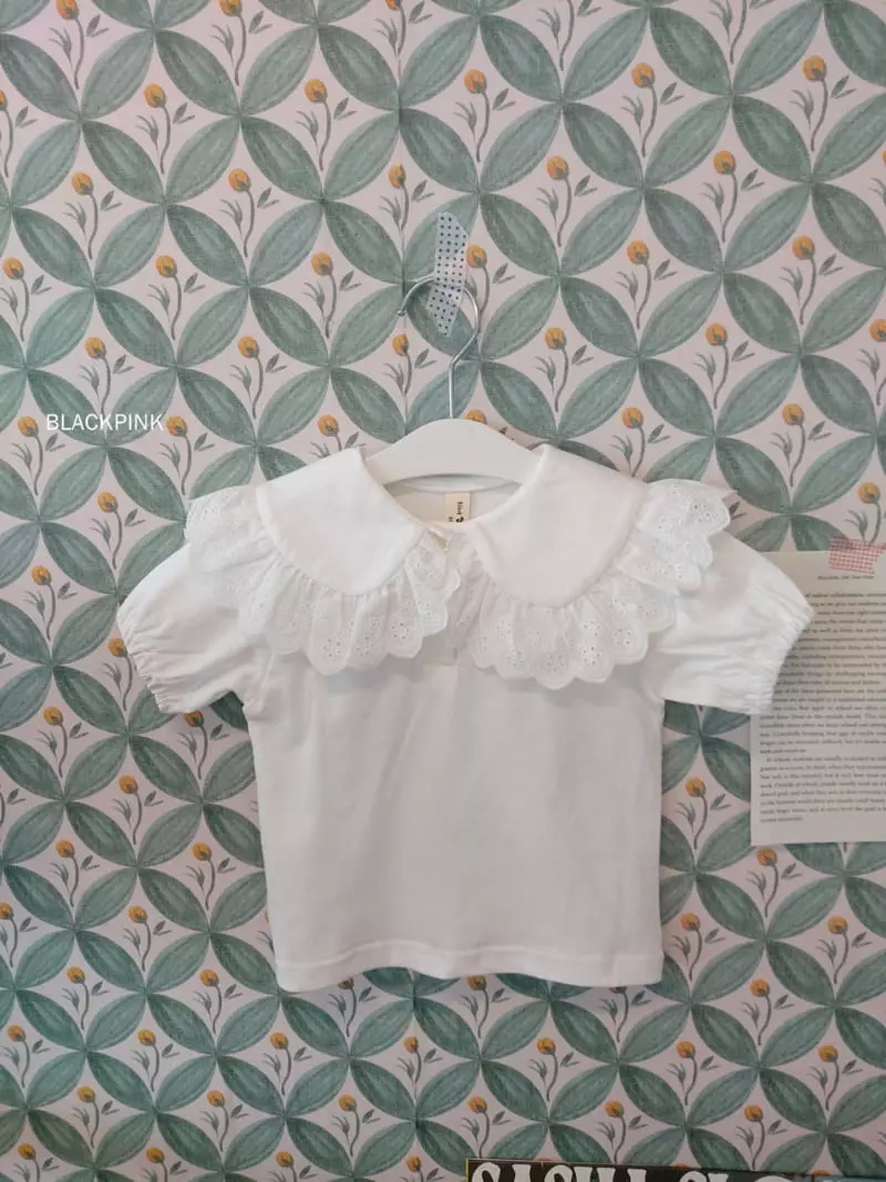 Black Pink - Korean Children Fashion - #discoveringself - Big Collar Tee