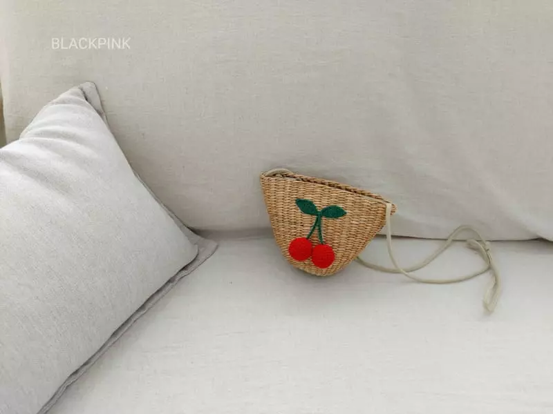 Black Pink - Korean Children Fashion - #fashionkids - Red Cherry Straw Bag
