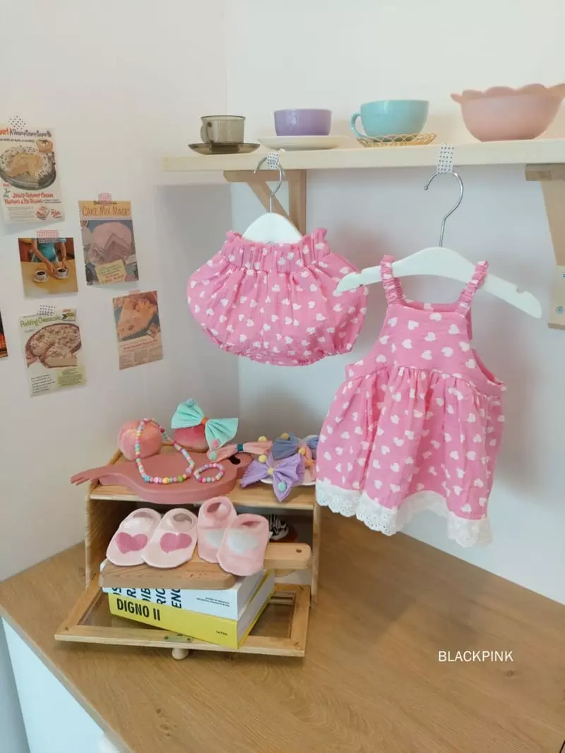 Black Pink - Korean Children Fashion - #fashionkids - Heart Bloomer - 4