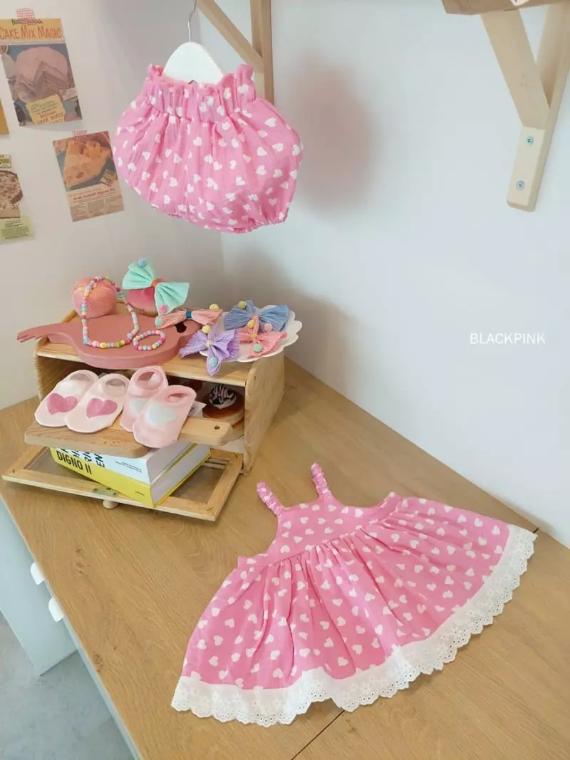 Black Pink - Korean Children Fashion - #kidsstore - Heart Bloomer - 5